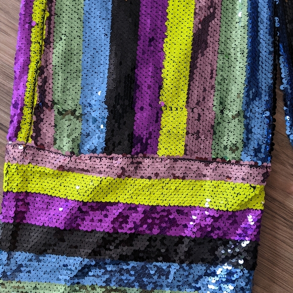 NWT Fashion Nova 2 PC Stripe Sequin Coord Set - Picture 11 of 12